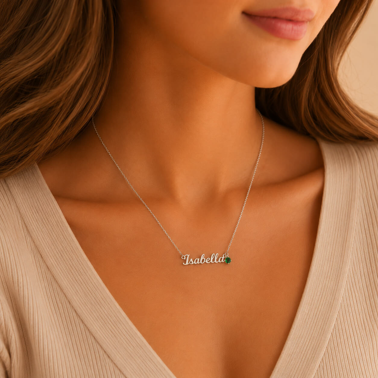 Personalized Name Necklace with Birthstone