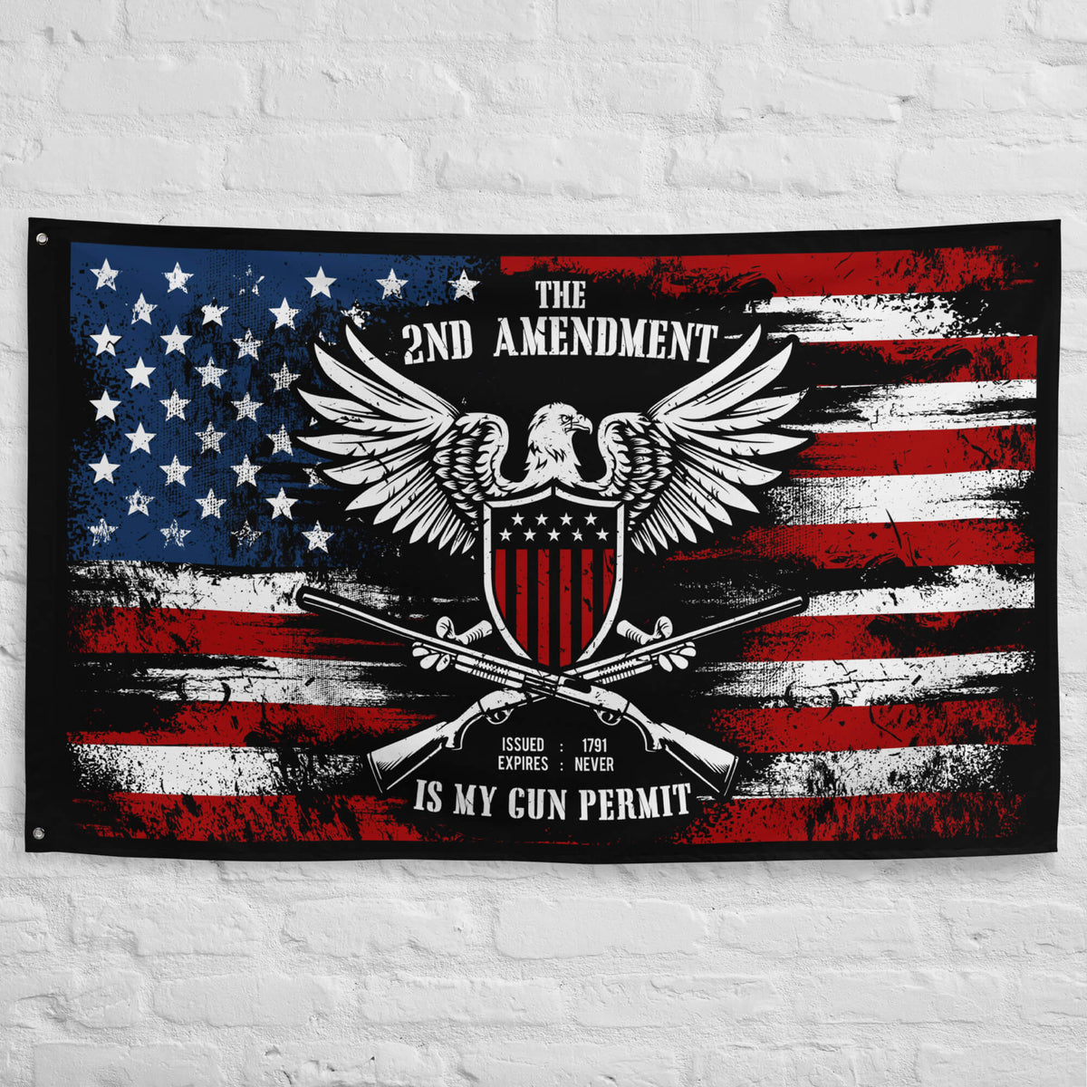 The 2nd Amendment is My Gun Permit! (Flag)