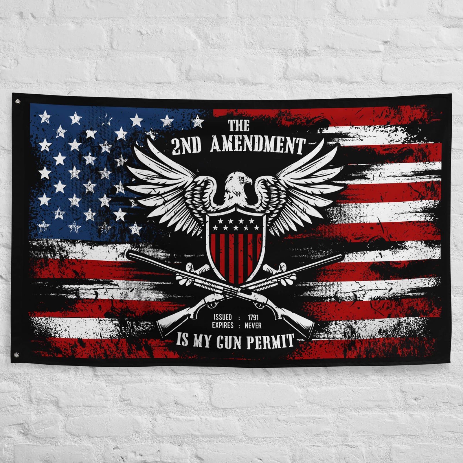The 2nd Amendment is My Gun Permit! (Flag)