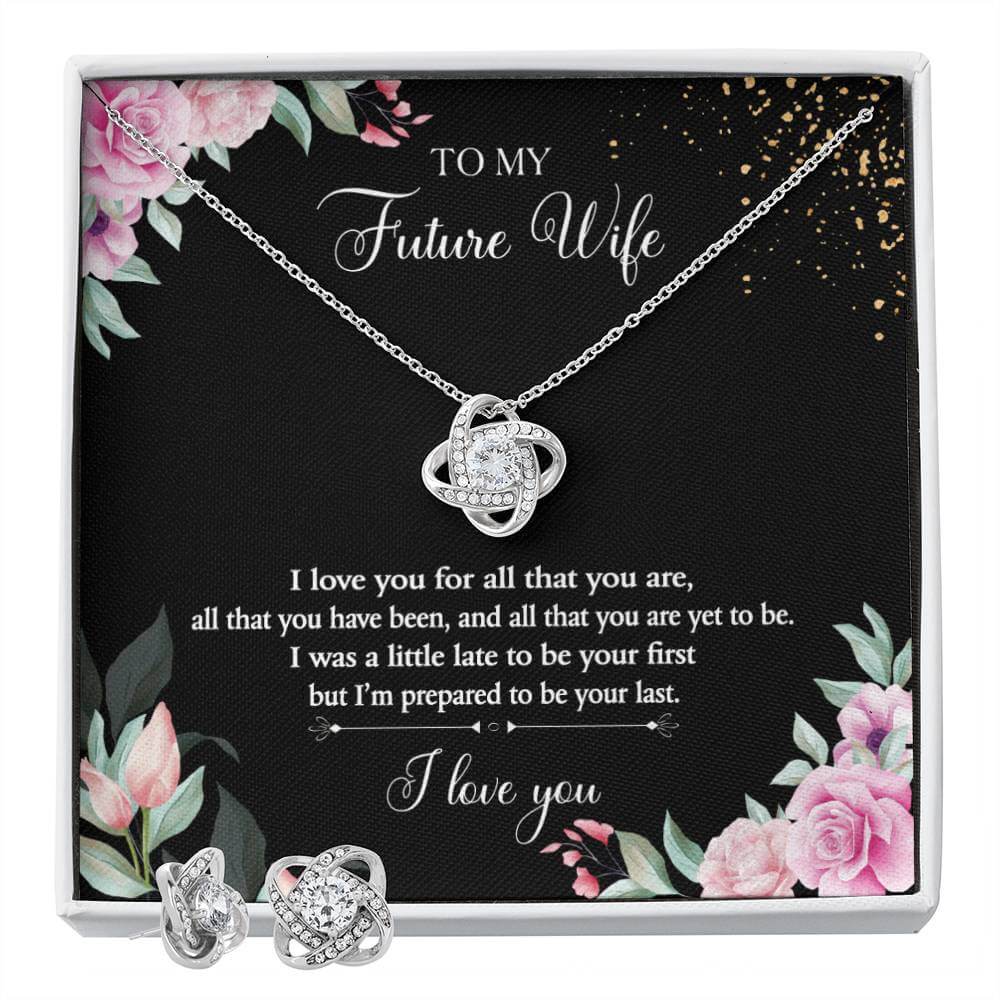 To My Future Wife - I Love You (Love Knot Necklace &amp; Earring Set)