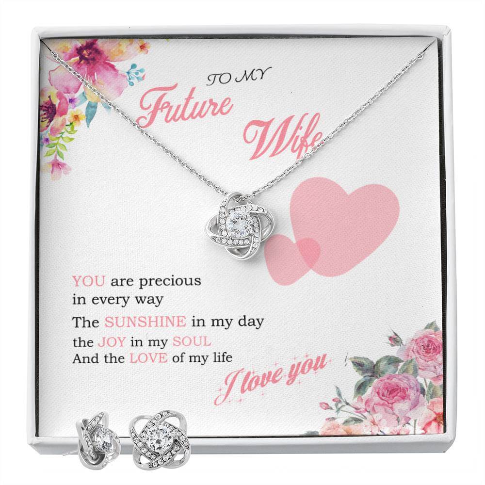 To My Future Wife - Precious (Love Knot Necklace &amp; Earring Set)