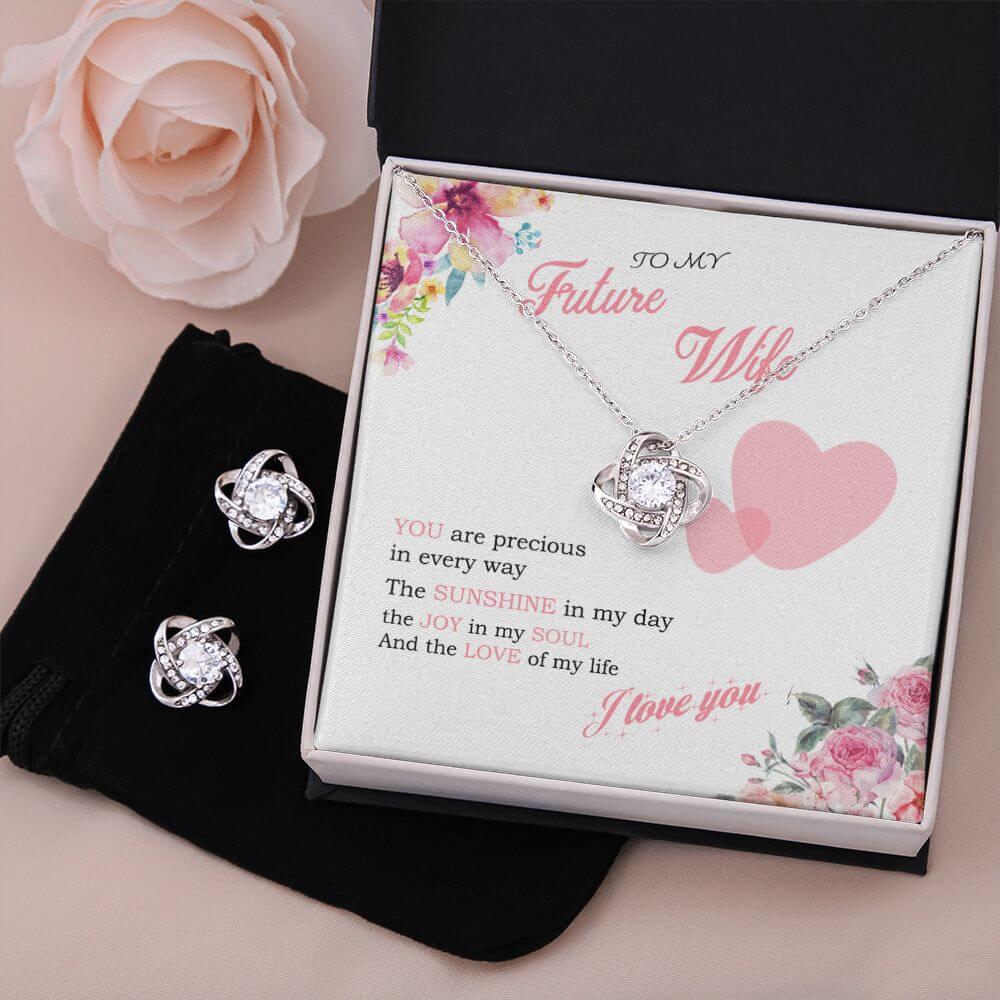 To My Future Wife - Precious (Love Knot Necklace & Earring Set)