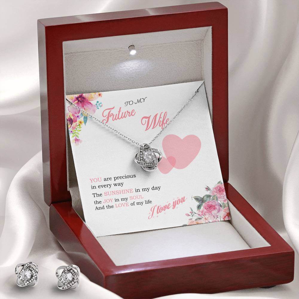 To My Future Wife - Precious (Love Knot Necklace & Earring Set)