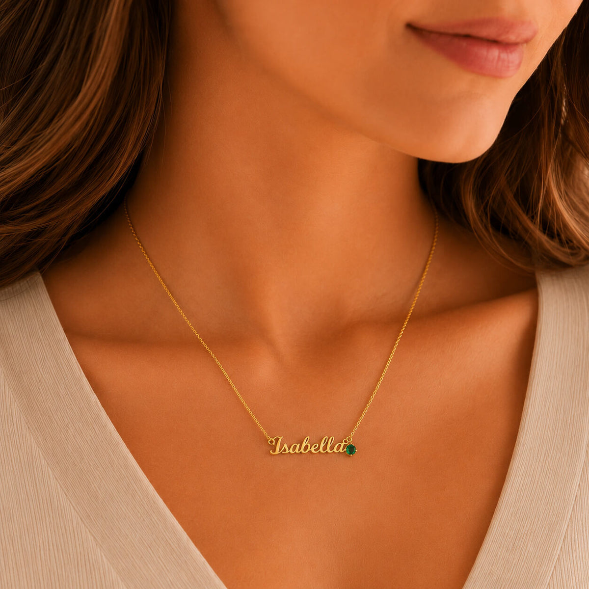 Personalized Name Necklace with Birthstone