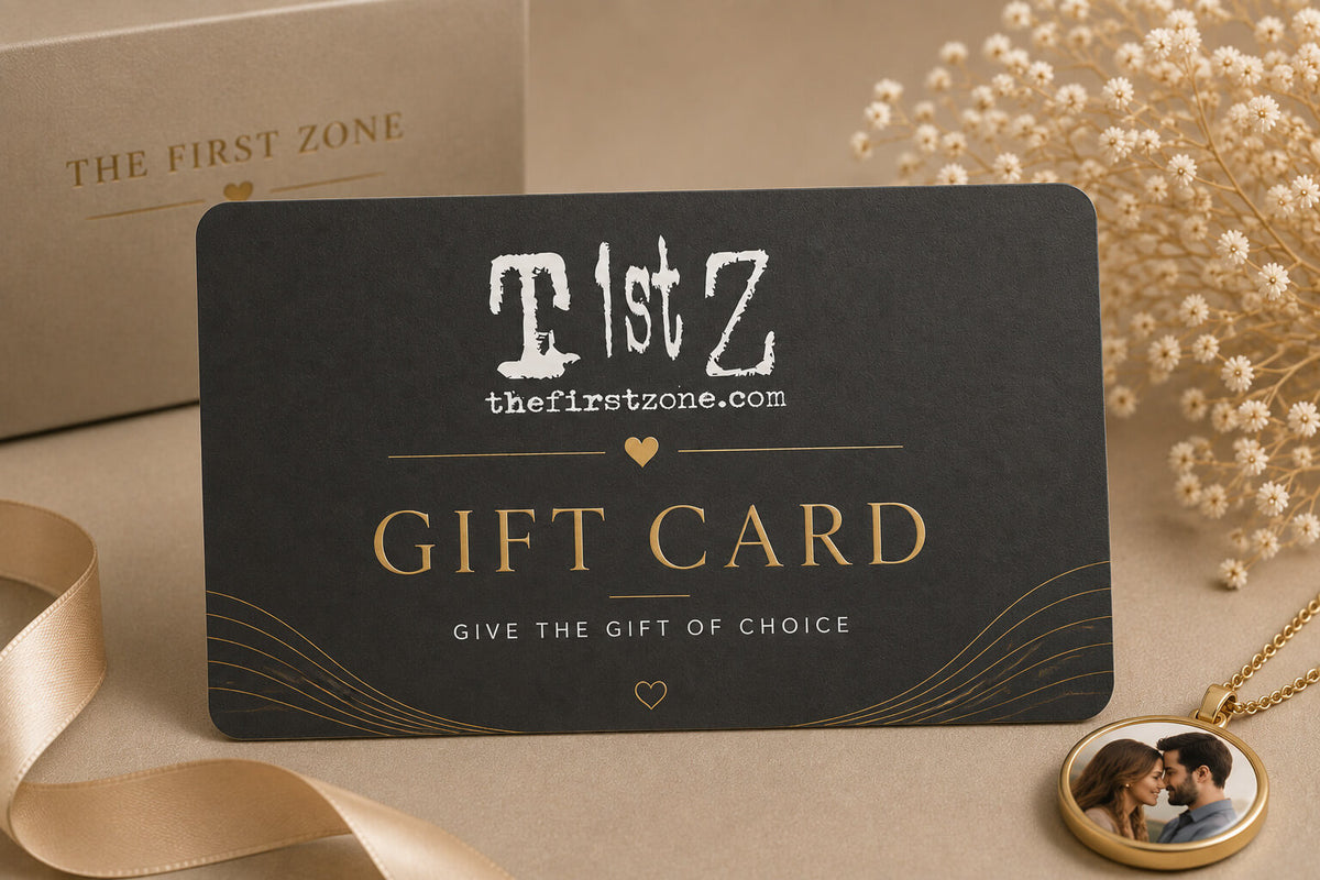 The First Zone digital gift card for personalized jewelry and meaningful gifts